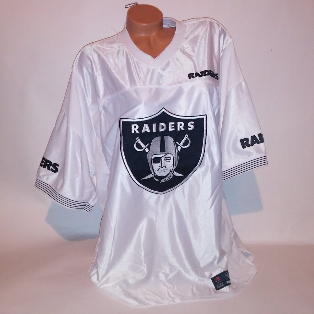 Los Angeles Raiders Jersey NFL Football Mens White Black Short Sleeve V Neck